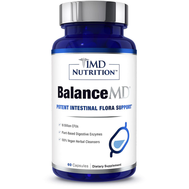 [Australia] - 1MD Nutrition BalanceMD Vaginal Probiotics | Oregano & Caprylic Acid with Lactobacillus & Digestive Enzymes | Promotes Intestinal Flora Balance | 60 Capsules 