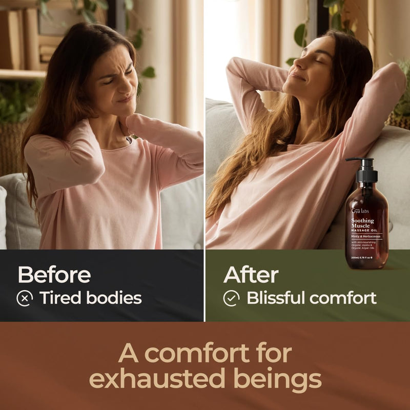 [Australia] - Gya Labs Soothing Massage Oil for Massage Therapy - Spa Quality Warming Massage Oil - Infused with Peppermint & Cinnamon for Full Body Oil Massage - (200 ml) 200 ml (Pack of 1) 
