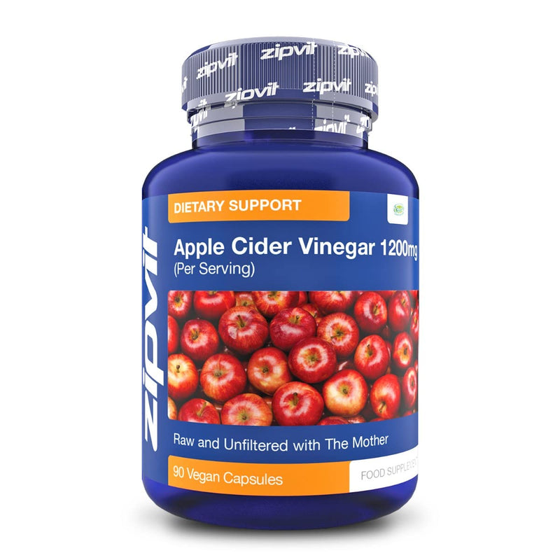 [Australia] - Apple Cider Vinegar with Mother Capsules 1200mg Daily Dose, 90 Vegan Apple Cider Vinegar Capsules. Raw Unfiltered ACV Naturally Rich in Apple Pectin. 