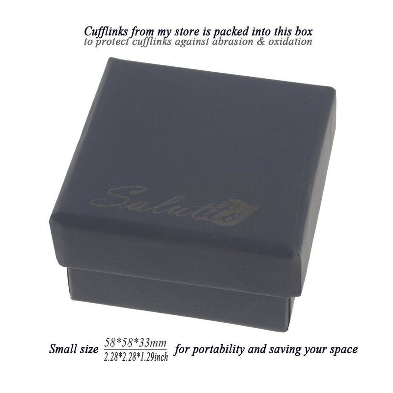 [Australia] - Salutto Men's Five Striped Cufflinks with Gift Box Yellow 