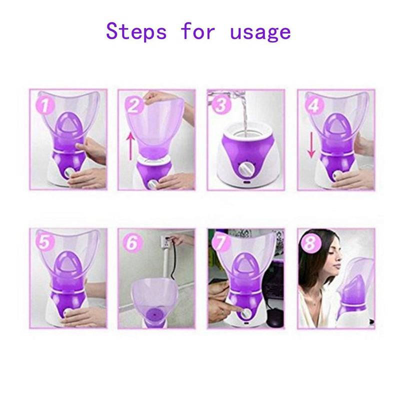 [Australia] - MHJLBJQ Facial Steamer Professional Steam Inhaler Facial Sauna Spa(Purple) 