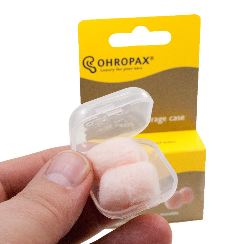 [Australia] - 2 Pack of Ohropax Reusable Wax/cotton Ear Plugs (24 Plugs Total) with Clear Carrying Case 