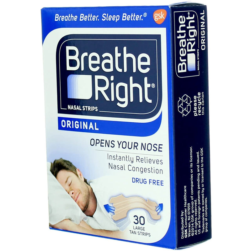 [Australia] - Breathe Right Nasal Strips, Original, 30 Large, Tan Strips 