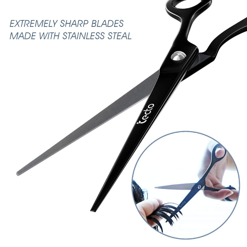 [Australia] - TECTO Hair Cutting Scissors Professional 6.6 inches - Stainless Steel Barber Scissors, Extra Sharp Hair Cutting Shears For Men & Women with Free Leather Case 