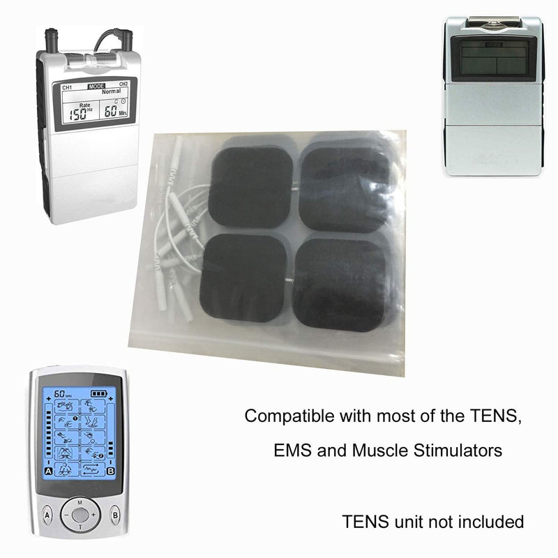 [Australia] - TENS Unit Pads 100Pcs Wired Self-Adhesive Electrodes Premium Replacement Pads for TENS Units - 2x2 Inches (2x2-100Pcs) 2x2-100pack 