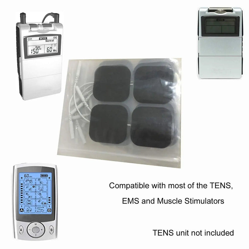 [Australia] - TENS Unit Pads 12 Pack Wired Self-Adhesive Electrodes Premium Replacement Pads for TENS Units - 2x2 Inches (2x2-12 Pack) 2x2 - 12 Pack 