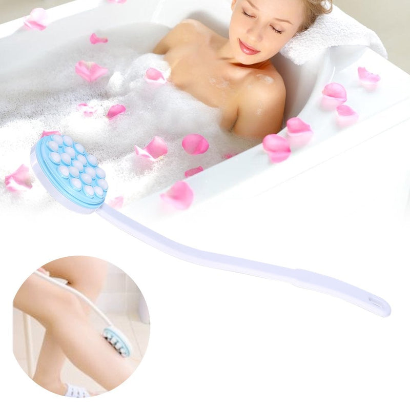 [Australia] - Back Lotion Applicator, Long Handled Back Bath Massager Easy Reach Roll-On Body Lotion Applicator Bath Brush Massager for Body Leg Feet 