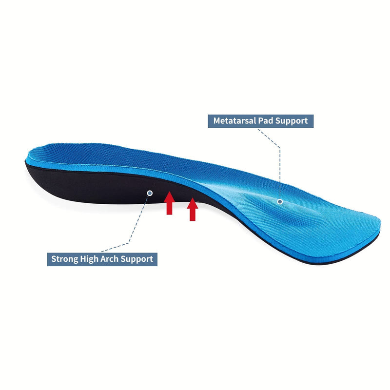[Australia] - FeetTouch 3/4 Arch Support Orthotics Comfort Heel Cushion Inserts with Metatarsal Pad for Plantar Fasciitis Flat Feet Heel Pain Relief Men10-12.5/Women12-14.5 