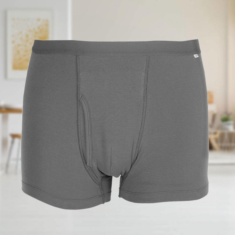 [Australia] - Incontinence Underwear for Men, Breathable Cotton Incontinence Underpants Washable and Reusable Boxer Briefs (Gray)(XXL) XXL 