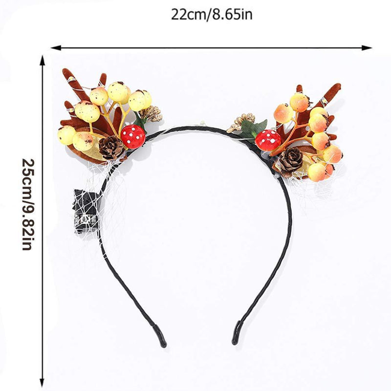 [Australia] - Simsly Christmas LED Glowing Elk Berry Antlers Headband Cute Headpiece Party Decorations Light Up Hair Accessories for Women Girls Kids Adult 