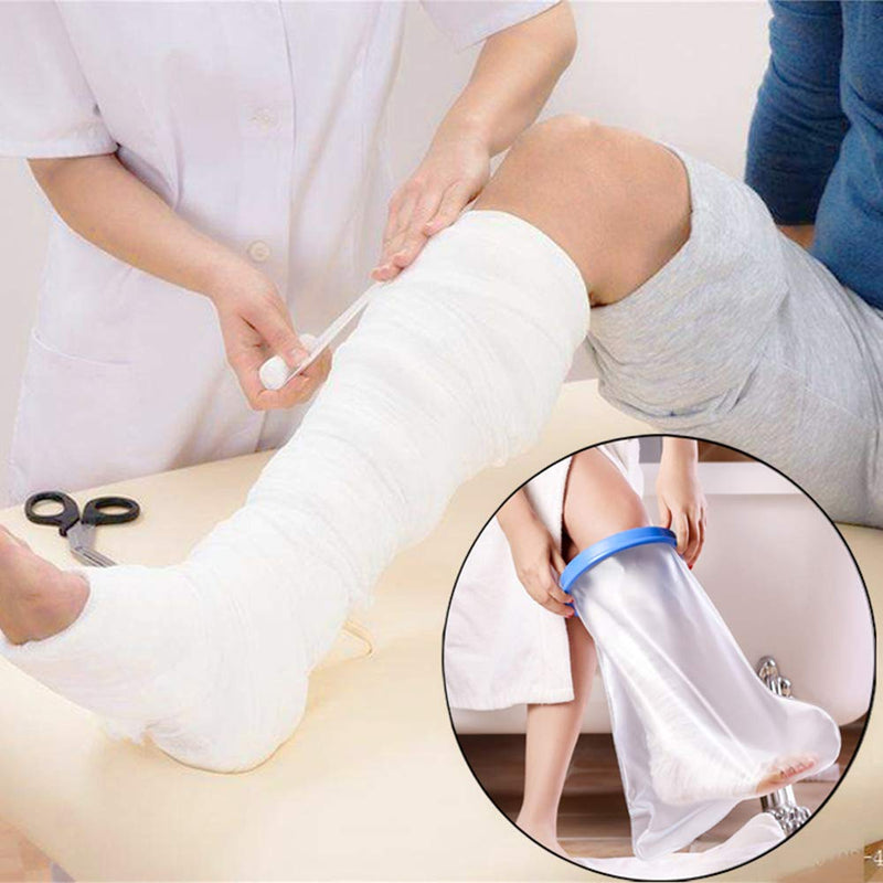 [Australia] - DESTRIC Waterproof Leg Cast Cover for Shower,Cast and Bandage Protector for Bathing,Watertight Plastic Protection Reusable Seal for Broken Leg Knee Foot Ankle Wound 1 Count (Pack of 1) 