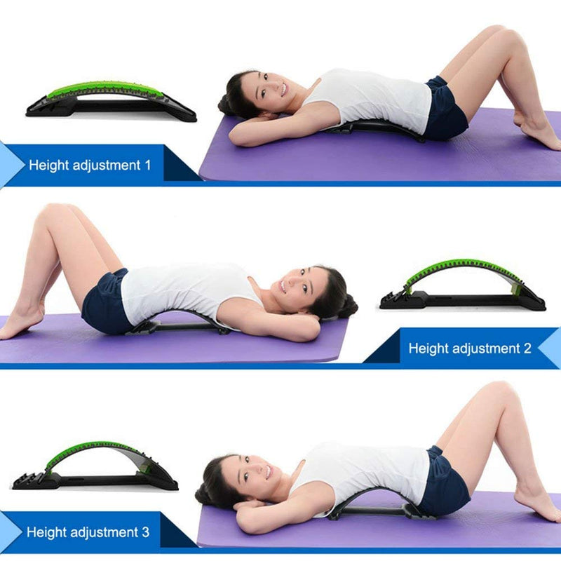 [Australia] - Back Stretcher Posture Massager for Back Relaxation & Pain Relief, Back Massager Magic Stretcher Fitness Stretch Equipment Lumbar Support Relaxation Blue Black 