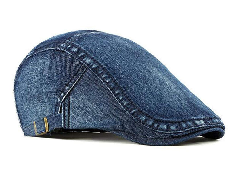 [Australia] - 2 Pack Mens Denim Cotton Newsboy Cap Ivy Gatsby Driving Hunting Cabbie Hats 2 Pack-c 