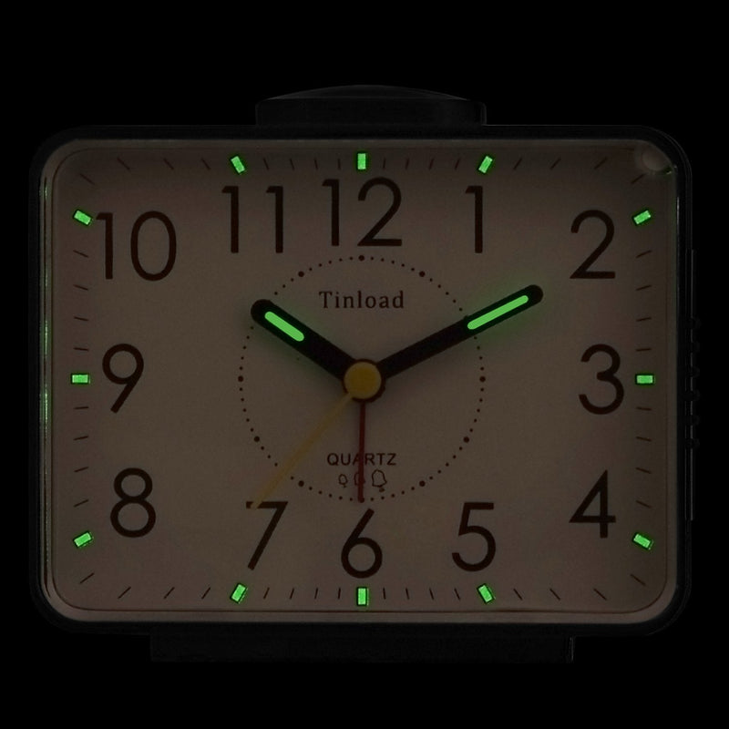 [Australia] - 4" Loud Crescendo Bell Alarm Clock Silent No Ticking,Snooze,Nightlight,Battery Operated,Easy Set(Black) Black 
