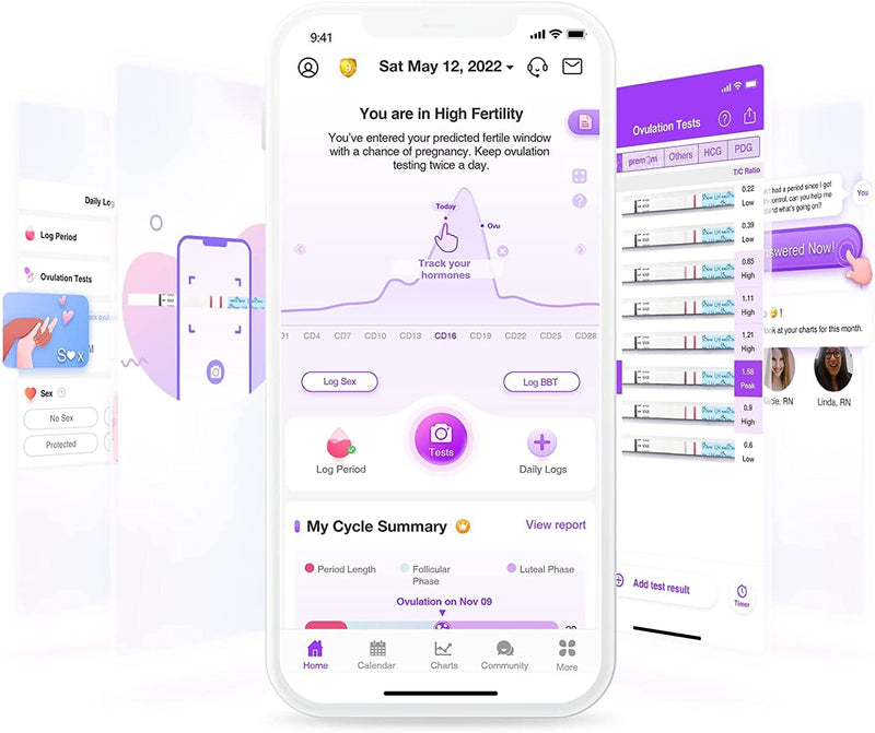 [Australia] - Ovulation Fertility Test Predictor Kit: Easy@Home 20 LH Strips Accurate Fertility Test for Women Ovulation - Powered by Premom Ovulation Tracker App 20LH 