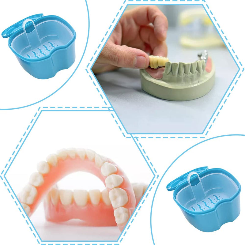 [Australia] - TAORANJU False Teeth Storage Container Orthodontic Retainer Case Denture Box Denture Bath Dental Retainer Box for Elderly and Adult Holder Denture Retainer Storage 