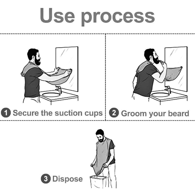 [Australia] - Beard Trimmer Catcher, JT JUSTIME Beard Shaving Apron Bib Moustache Grooming Kit with Shaping Tool for Men's Trimming Hair Cutting Cape 