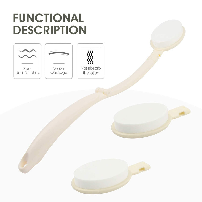 [Australia] - LFJ Body Lotion Applicator for Back, Foldable Long Handled Oils Sun Cream Applicator Bathroom Aids for Men Women 