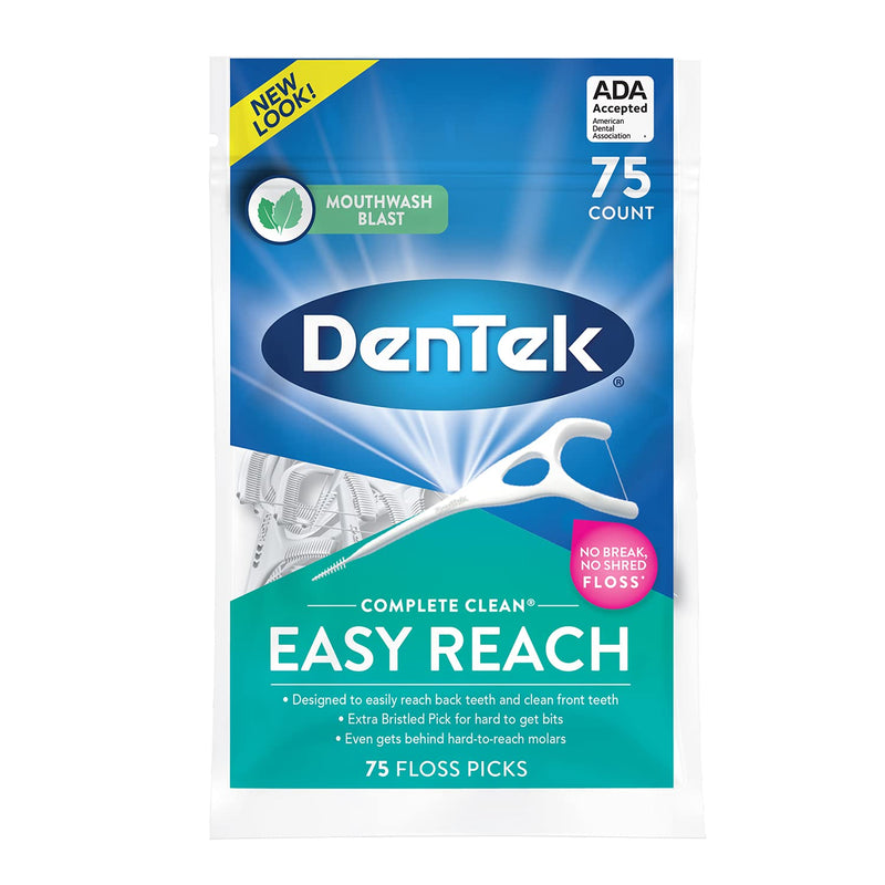 [Australia] - Dentek Floss Picks Complete Clean Back Teeth 75 Count (2 Pack) 75 Count (Pack of 2) 