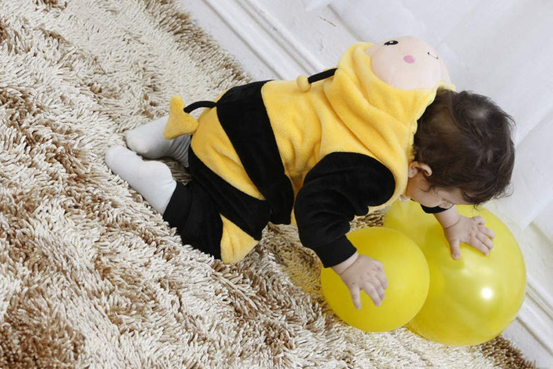 [Australia] - Tonwhar Unisex-Baby Animal Onesie Costume Cartoon Animal Outfit Homewear Baby One-Piece Rompers 0-3 Months/Height:20"-23" Bee 