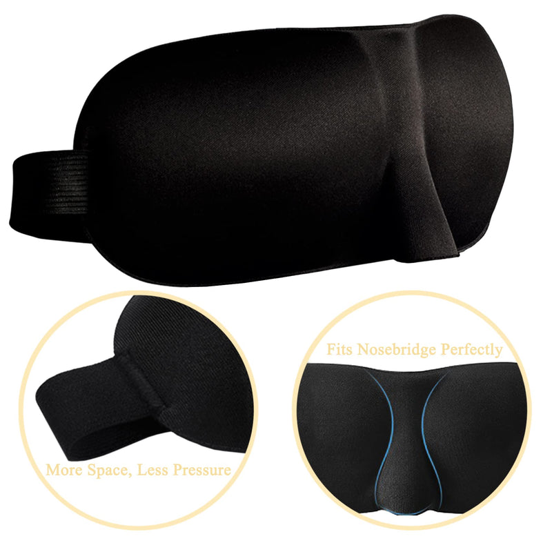 [Australia] - PANYTOW Sleep Mask, Memory Foam Sleep Mask for Women Men, 3D Contoured Cup Eye Mask 100% Blockout All Light Sleeping Mask for Travel, Nap, Yoga Unisex 