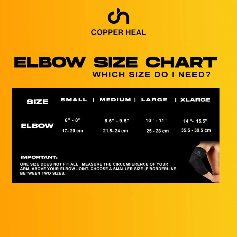 [Australia] - Copper HEAL Elbow Compression Sleeve - Recovery Elbow Brace Guaranteed with Highest Copper Infused Content - Support Stiff Sore Muscles and Joints Tendonitis Arm Tennis Basket Wrap (M) Medium (Pack of 1) 