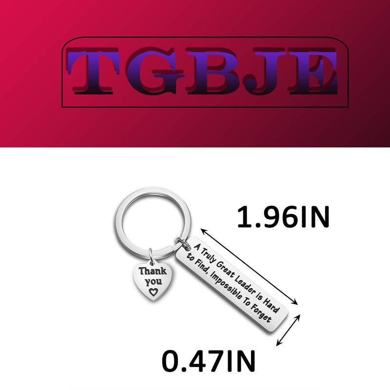 [Australia] - TGBJE Leader Gift A Truly Leader is Hard to Find,Impossible to Forget Keychain Thank You Gift for Boss,Leader Leader keychain 