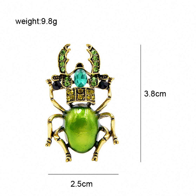 [Australia] - Jana Winkle 3 Colors Rhinestone Beetle Brooches Women Enamel Insect Brooch Pin Small Bugs Jewelry Gift blue 