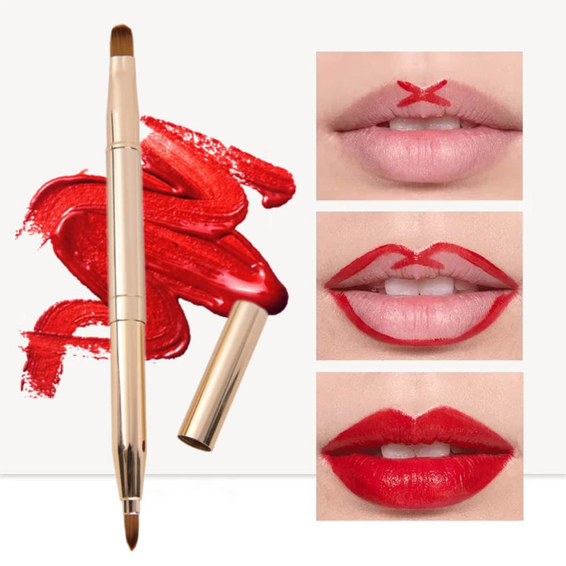 [Australia] - CGJIANG Lip Brush Retractable Lip Brushes Portable Dual End Lipstick Brush Eye Make Up Brushes Concealer Brushes Eye Shadow Brush Lip Brush tool Lip Contours Makeup Brush 