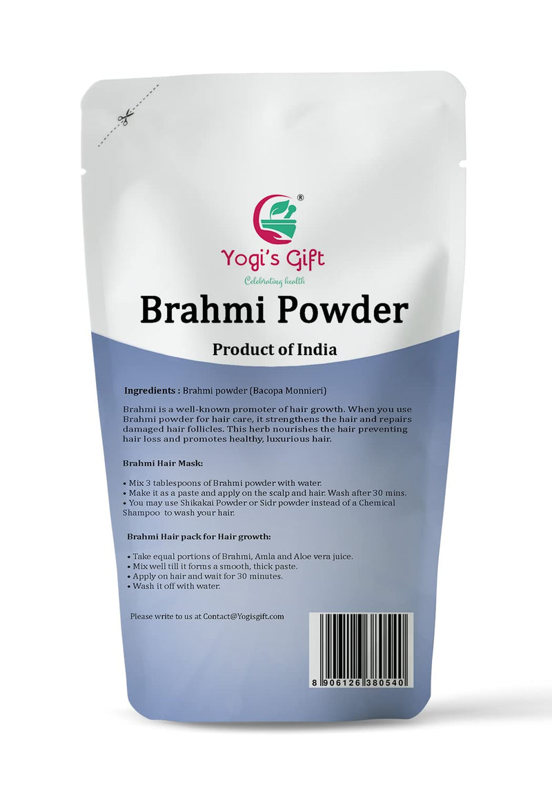 [Australia] - Brahmi Powder 250 grams | Natural Hair Growth Booster & Volumizer | Helps Improve Memory | Make Scalp Nourishing Mask | Bacopa Monnieri powder | by Yogi's Gift® Brahmi Powder 