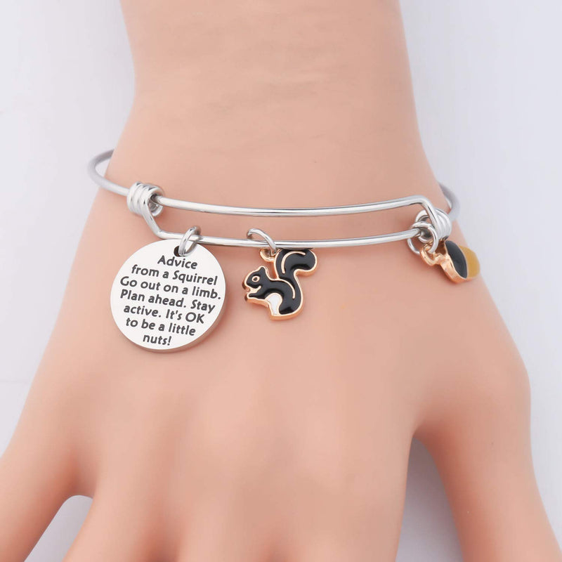[Australia] - Gzrlyf Squirrel Keychain Advice from a Squirrel Gifts for Squirrel Lovers Nature Lovers Go Out on a Limb Plan Shead Stay Sctive It’s OK to be a Little Nuts Bracelet 