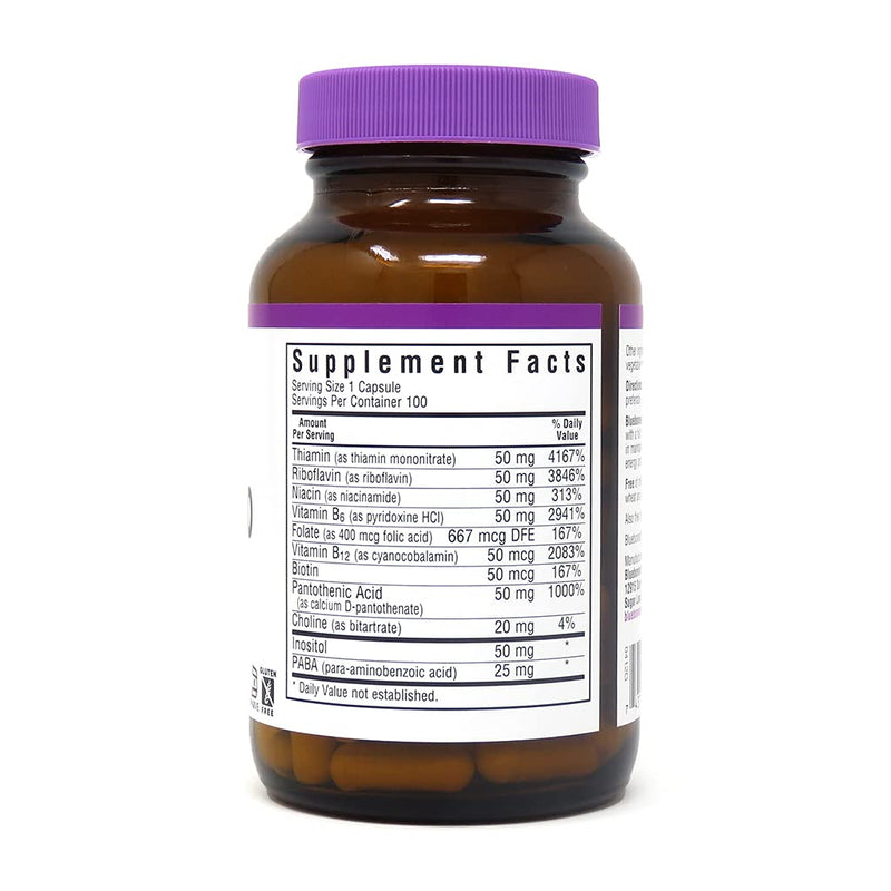 [Australia] - Bluebonnet Nutrition B Complex 50 Vegetable Capsules, 100 Count 