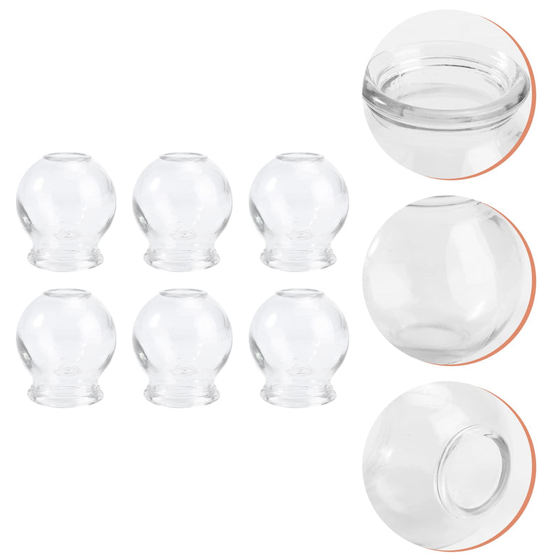 [Australia] - Healifty 6Pcs Cupping Therapy Sets: Glass Fire Cupping Jars Thick Glass Cupping Set Chinese Acupoint Vacuum Cupping Therapy for Massage Back Relieve Fatigue ( No. 2 ) 6X5X5CM 