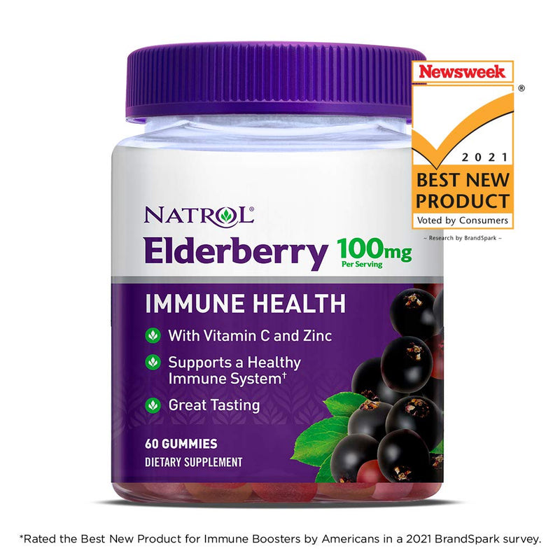 [Australia] - Natrol Elderberry Gummies, with Vitamin C and Zinc, Supplement for Immune Support+, 60 Delicious Gummies 