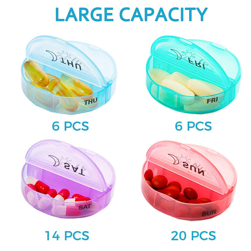 [Australia] - Pill Box Organiser 2 Times a Day, Travel Pill Boxes 7 Day AM PM Weekly, BPA Free Week Medicine Storage Box for Pills, Vitamin, Medication and Tablets (Rainbow) 