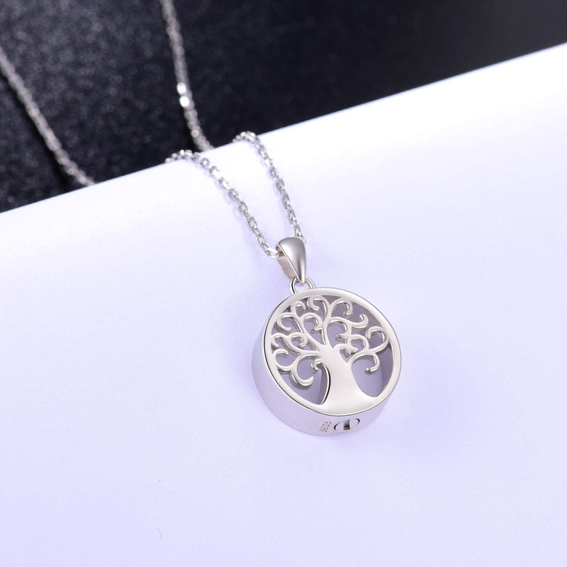 [Australia] - BEILIN Tree of Life Cremation Jewelry Sterling Silver Memorial Keepsake Urn Pendant Necklace for Ashes with Funnel Filler Kit 