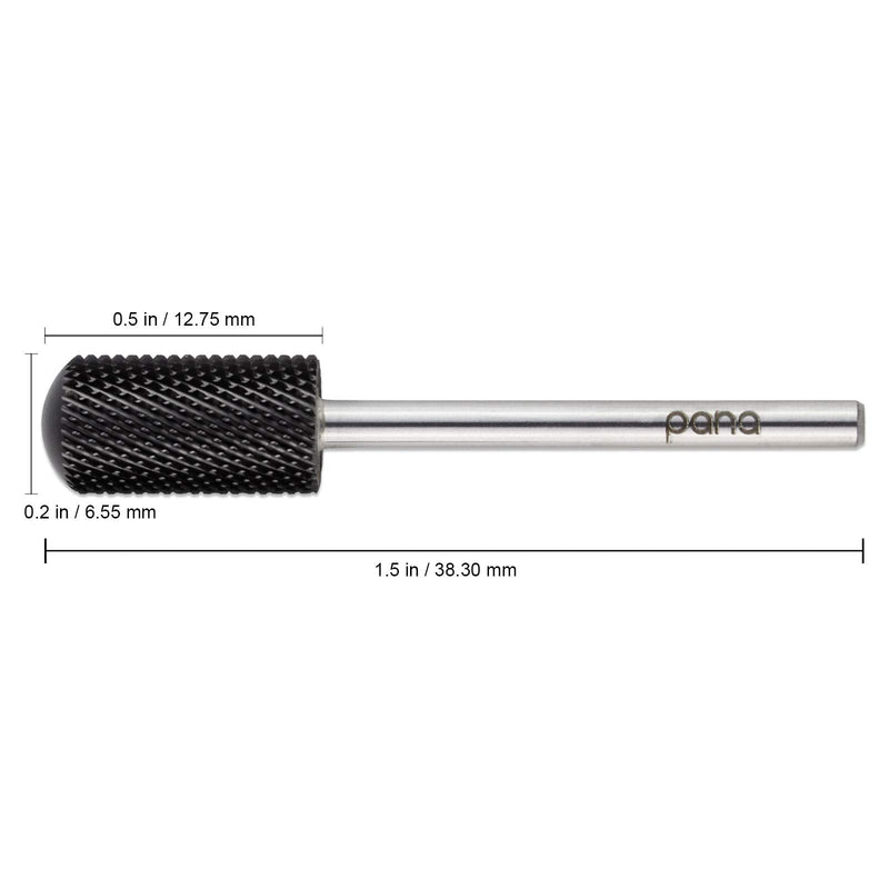 [Australia] - USA Pana 3/32" Safety Nail Carbide - Smooth Round Top Large Barrel Head for Electric Dremel Drill Machine - Grit Size: (5XC to Extra Fine) (Medium, Large Barrel - DLC Black) Medium 