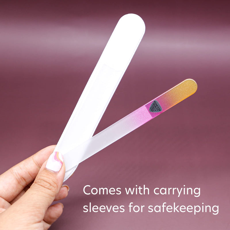 [Australia] - Glass Nail Files, Glass Fingernail Files for Gentle Manicure Nail Care, Expertly Shape Nails & Enjoy a Smooth Finish - Bona Fide Beauty 8-Piece Premium Czech Glass Nail Files 8 Count (Pack of 1) 