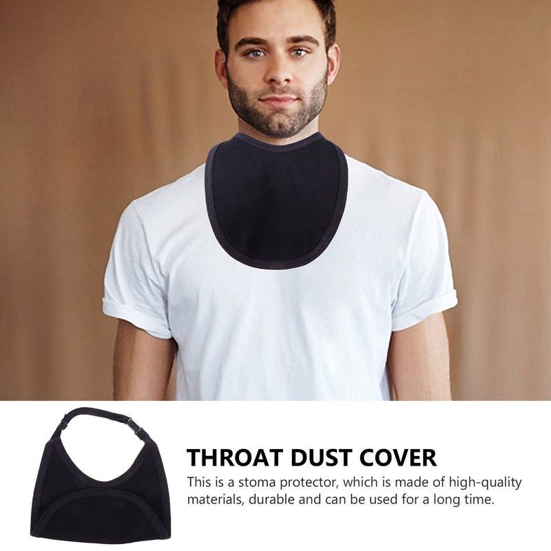 [Australia] - Hemoton Neck Trachea Cover Breathable Tracheostomy Neck Stoma Protector Guard Dust Proof Cover Shield for Laryngectomy Black 