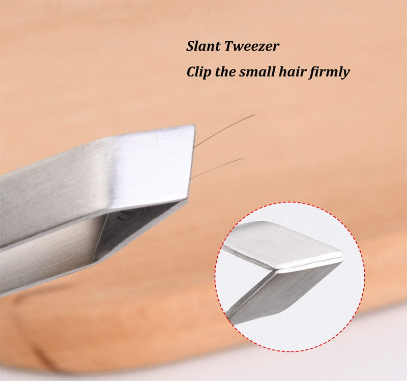 [Australia] - FRUTA 3 Pieces Fish Bone Tweezers Stainless Steel Flat and Slant Tweezers Hair Pliers Removal Tool D 