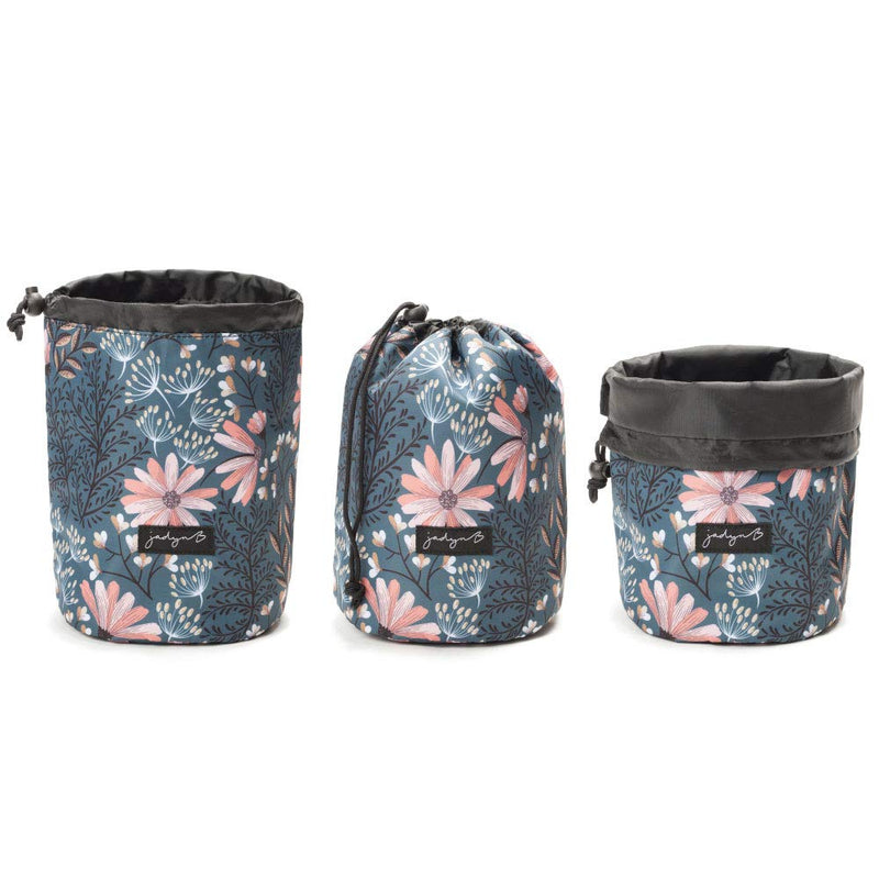 [Australia] - Jadyn B Cinch Top Compact Travel Makeup Bag and Cosmetic Organizer for Women (Navy Floral) Navy Floral 