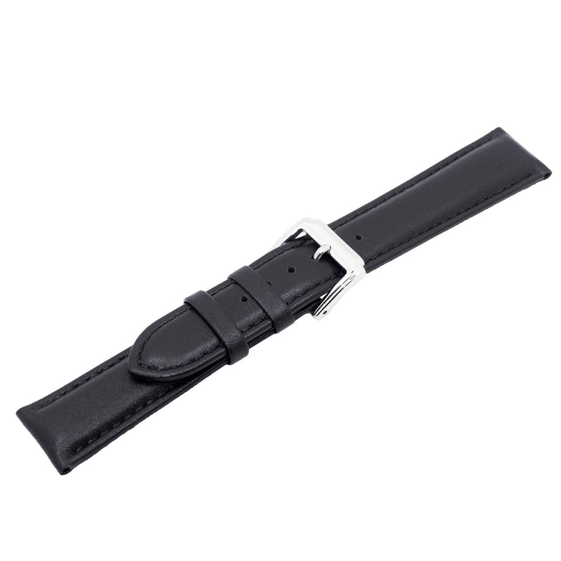 [Australia] - Berfine 18mm 20mm 22mm Calf Leather Watch Band, Extra Soft Watch Strap for Men Women Black 