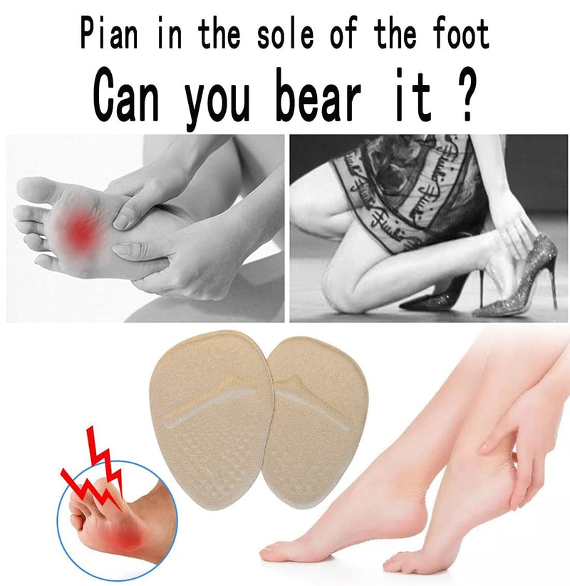 [Australia] - 3 Pairs Metatarsal Pads for Women,Ball of Foot Cushions Soft Gel Forefoot Cushion Inserts for Women Shoes Relieves Pain and Discomfort,Sweat Absorption and Non-Slip Foot Pad and Insole (Beige) 