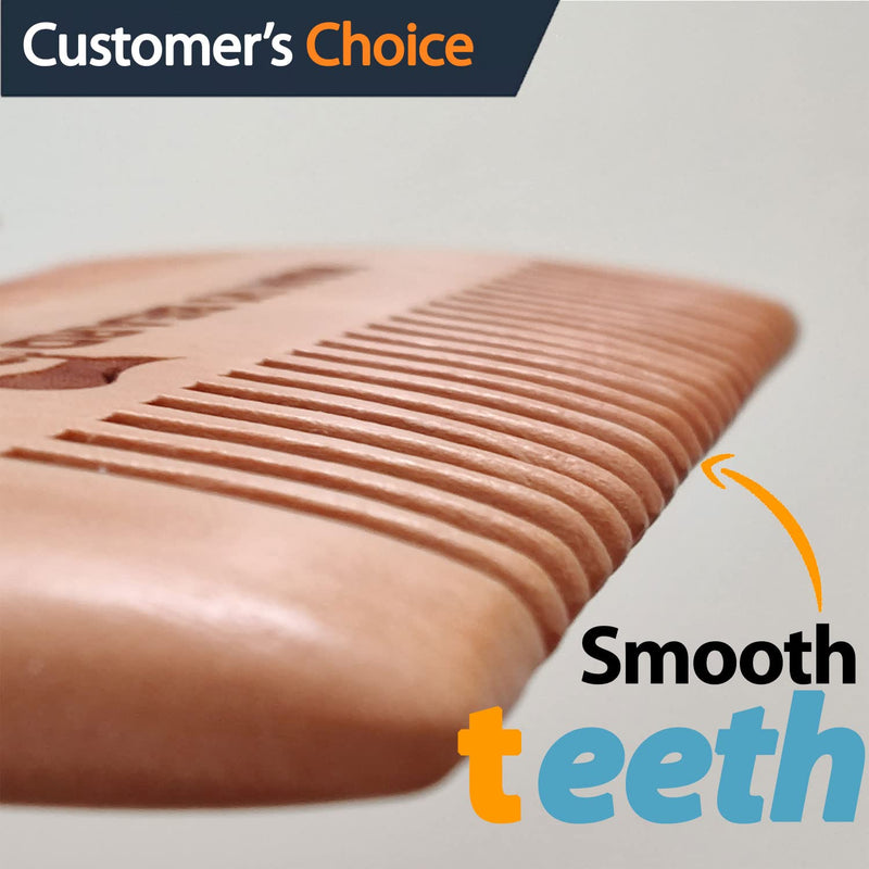 [Australia] - Man vs Beard™ Original Antistatic Wooden Beard Comb, Coarse & Fine Teeth, Moustache & Beard Grooming 