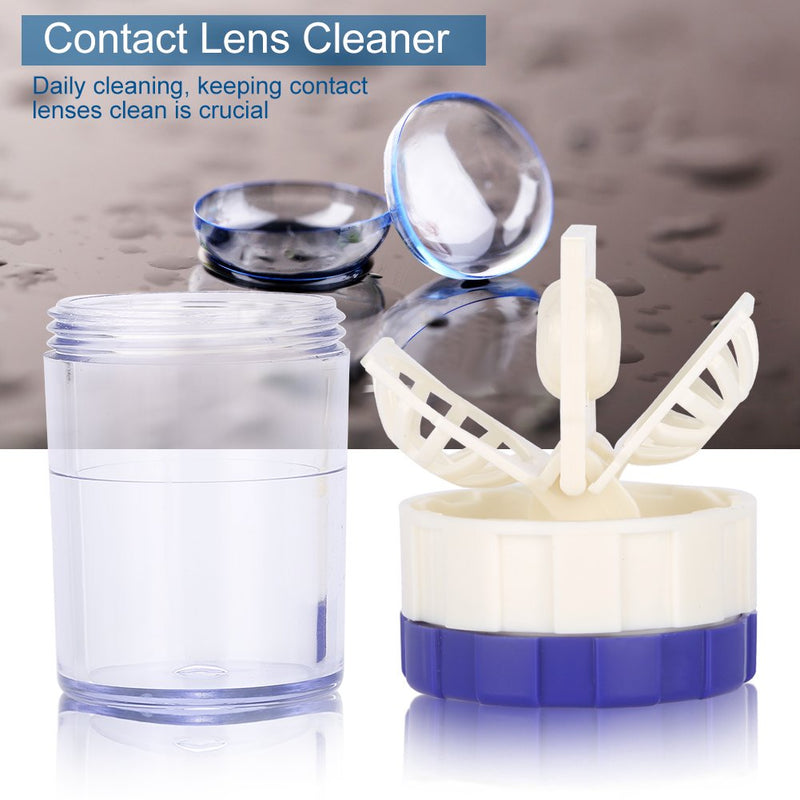 [Australia] - Sclera Contact Lens Case, Plastic Contact Lens Cleaning Lenses Case Barrel Shaped Contact Lens Cleaning Container Fashion Manually Cleaner Washer for Everyday Use 