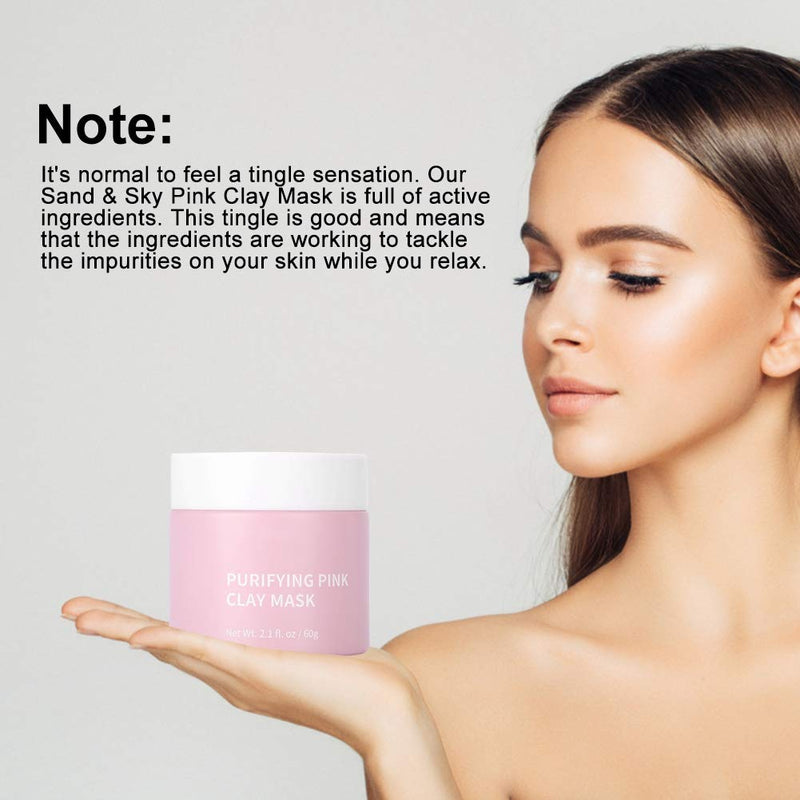 [Australia] - Yuyte Pink Clay Mask Washing Face Mud Mask Nourishing Whitening Anti-Wrinkle Skin Care Masks 