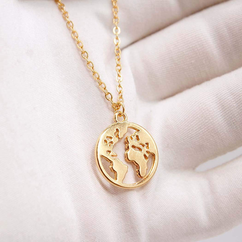 [Australia] - Adflyco Boho Coin Necklace Gold Map Pendant Necklaces Chain Jewelry Adjustable for Women and Girls 