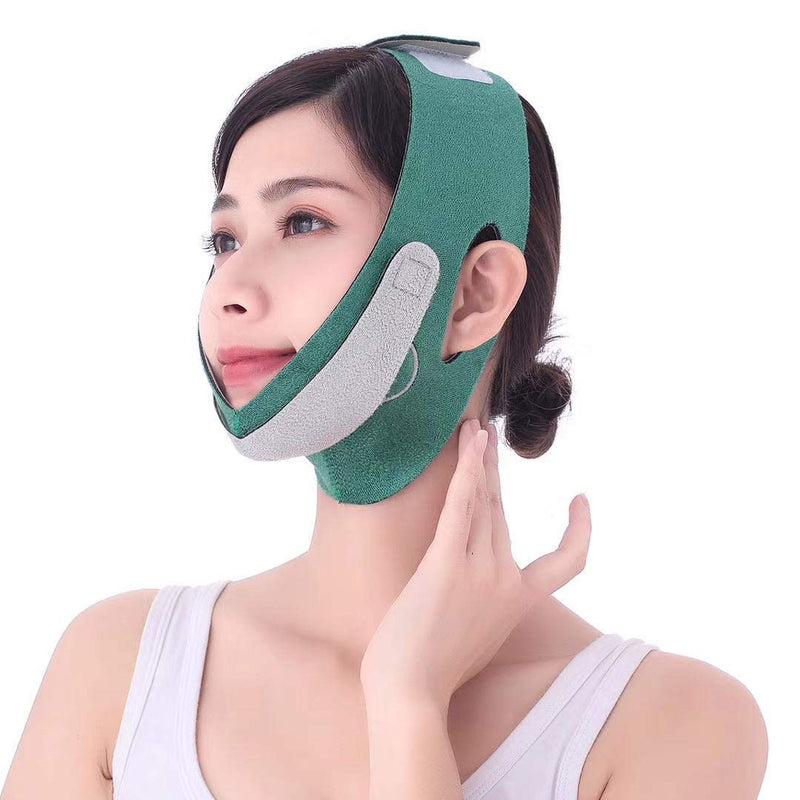 [Australia] - Maxebag Slimming Strap V-Shaped Chin Cheek Lift Up Slimming Slim Mask Thin Belt Strap Band Wrinkle V Face Shaper Green 