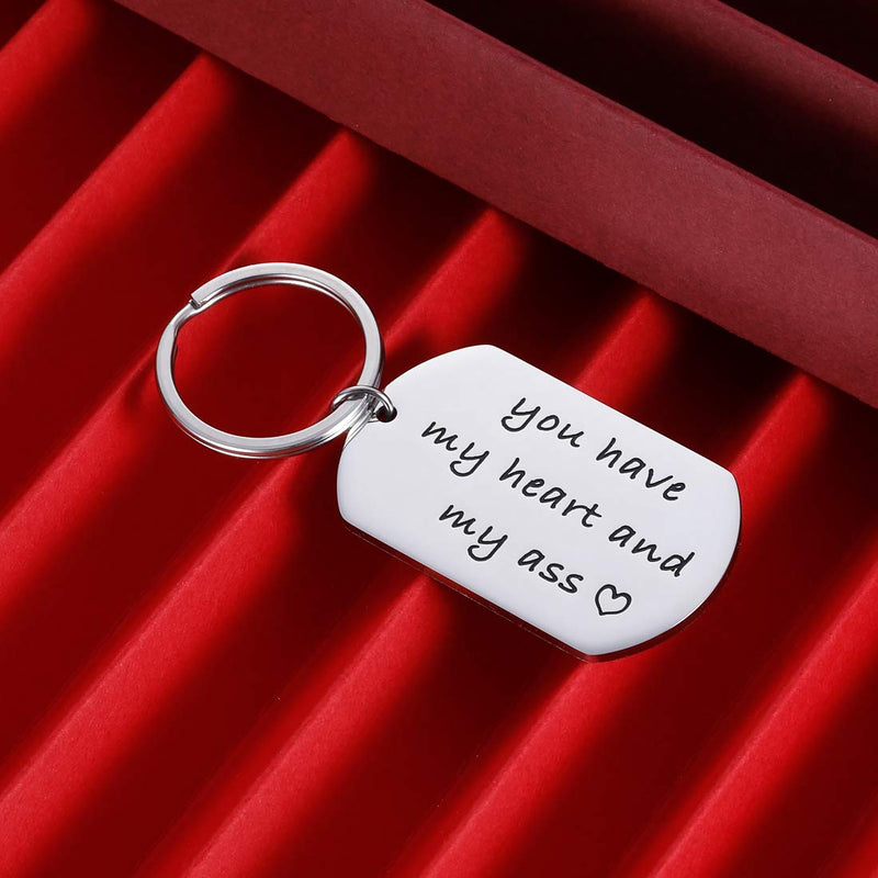 [Australia] - Valentines Day Gift Keychain for Husband Boyfriend From Girlfriend Wife Anniversary Birthday Gifts For Couple Keyring Women Men You Have My Heart Him Her Wedding 