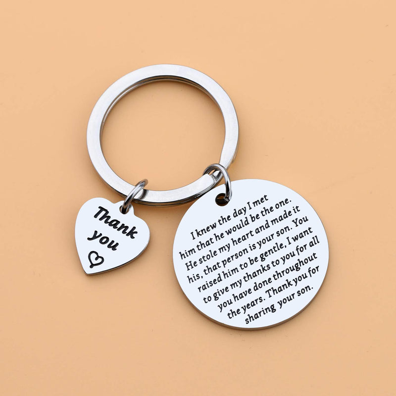 [Australia] - LQRI Mother of The Groom Gifts Mother-in-Law Keychain I Knew The Day I Met Him That He Would Be The One Keychain Wedding Gift Jewelry Mother in Law Gift sliv 